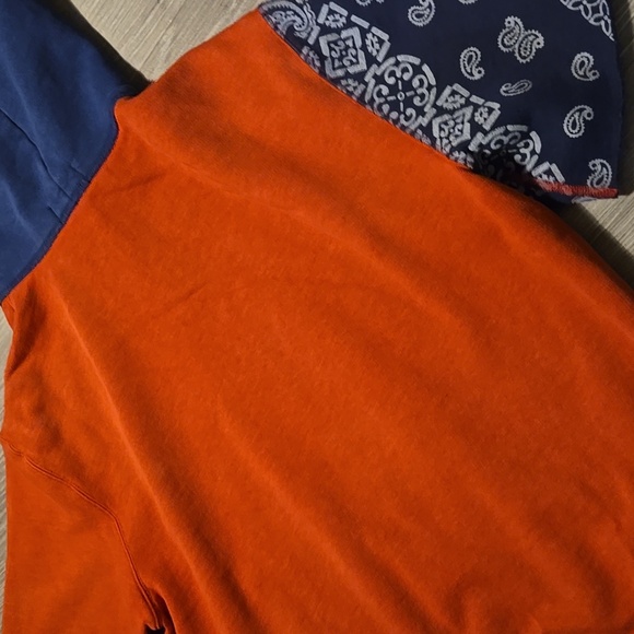 Polo Ralph Lauren Bandana Patchwork Short-Sleeve Fleece Pullover Hoodie (L) - Picture 6 of 7